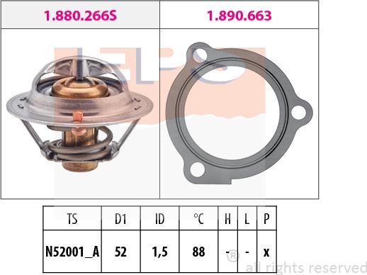 MDR EPS-1880 647 - Термостат охлаждающей жидкости / корпус autosila-amz.com