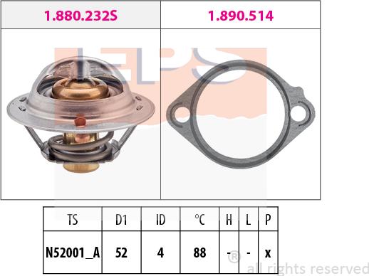 MDR EPS-1880 232 - Термостат охлаждающей жидкости / корпус autosila-amz.com