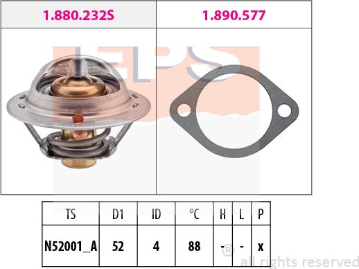 MDR EPS-1880 237 - Термостат охлаждающей жидкости / корпус autosila-amz.com