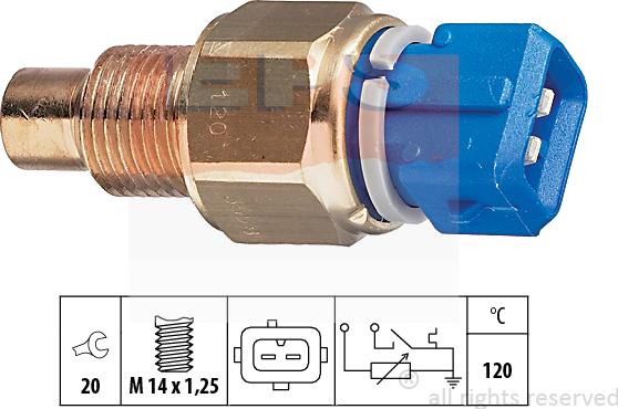 MDR EPS-1830 558 - Датчик, температура охлаждающей жидкости autosila-amz.com