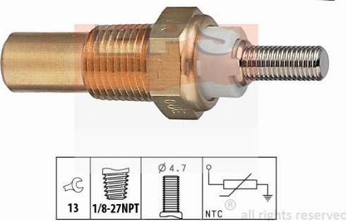 MDR EPS-1830 010 - Датчик, температура охлаждающей жидкости autosila-amz.com