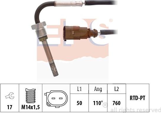 MDR EPS-1220 048 - Датчик, температура выхлопных газов autosila-amz.com