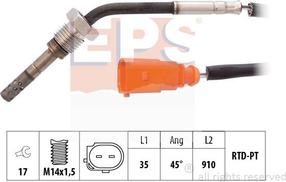MDR EPS-1220 016 - Датчик, температура выхлопных газов autosila-amz.com
