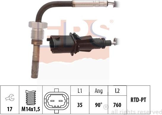 MDR EPS-1220 161 - Датчик, температура выхлопных газов autosila-amz.com