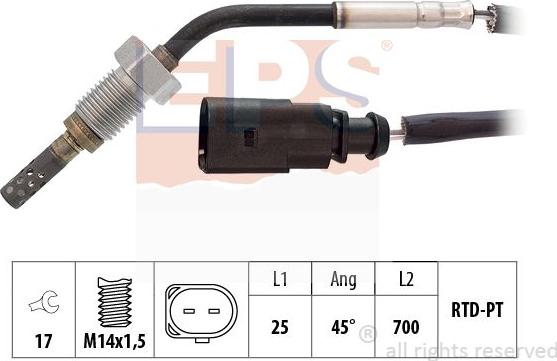 MDR EPS-1220 144 - Датчик, температура выхлопных газов autosila-amz.com