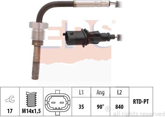 MDR EPS-1220 138 - Датчик, температура выхлопных газов autosila-amz.com