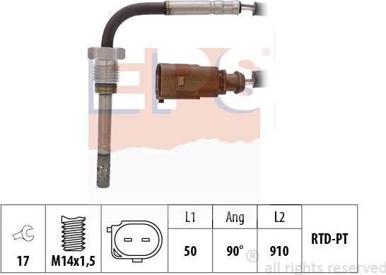 MDR EPS-1220 242 - Датчик, температура выхлопных газов autosila-amz.com
