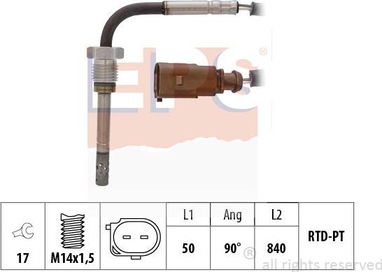 MDR EPS-1220 207 - Датчик, температура выхлопных газов autosila-amz.com