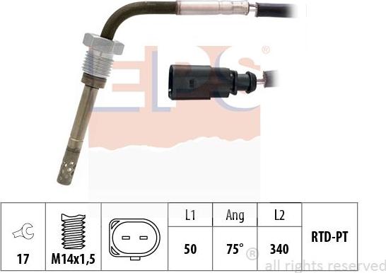 MDR EPS-1220 283 - Датчик, температура выхлопных газов autosila-amz.com
