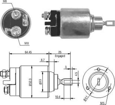 Meat & Doria 46006 - Реле втягивающее Volvo V40, V70 2.0, 2.3 autosila-amz.com