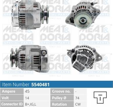 Meat & Doria 5540481 - Генератор autosila-amz.com