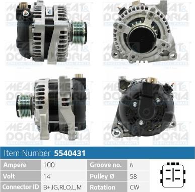 Meat & Doria 5540431 - Генератор autosila-amz.com