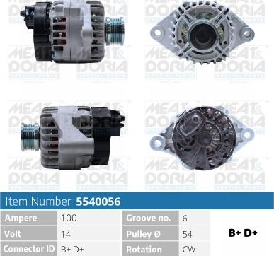 Meat & Doria 5540056 - Генератор autosila-amz.com