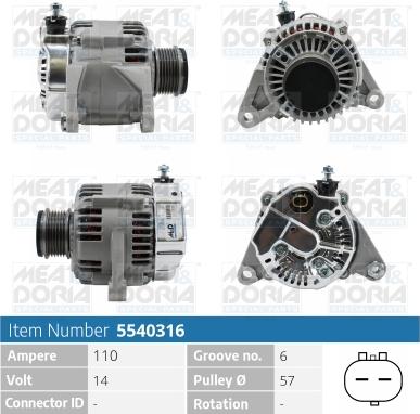 Meat & Doria 5540316 - Генератор autosila-amz.com