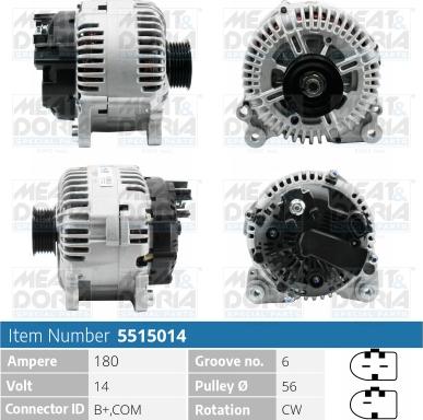 Meat & Doria 5515014P - Генератор autosila-amz.com