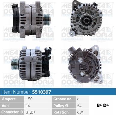 Meat & Doria 5510397 - Генератор autosila-amz.com