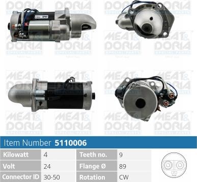 Meat & Doria 5110006 - Стартер autosila-amz.com