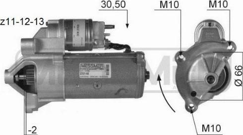 Messmer 220148A - Стартер autosila-amz.com