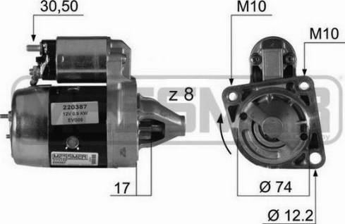 Messmer 220387A - Стартер autosila-amz.com