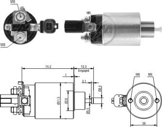 Messmer ZM4695 - Тяговое реле, соленоид, стартер autosila-amz.com