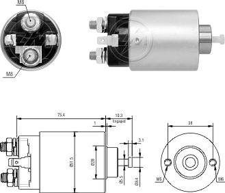 Messmer ZM6698 - Тяговое реле, соленоид, стартер autosila-amz.com