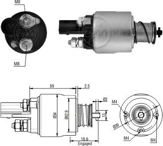 Messmer ZM1498 - Тяговое реле, соленоид, стартер autosila-amz.com