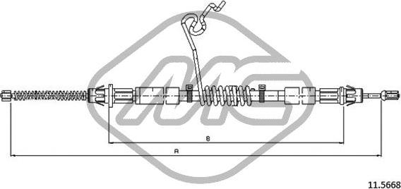 Metalcaucho 81821 - Тросик, cтояночный тормоз autosila-amz.com