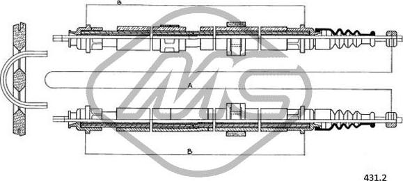 Metalcaucho 81290 - Тросик, cтояночный тормоз autosila-amz.com