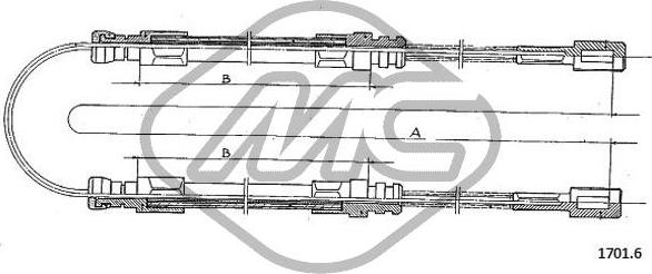 Metalcaucho 81291 - Тросик, cтояночный тормоз autosila-amz.com