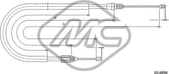 Metalcaucho 83072 - Тросик, cтояночный тормоз autosila-amz.com