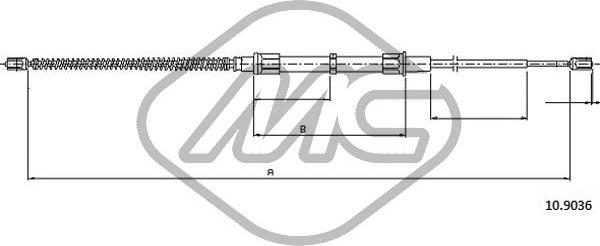 Metalcaucho 83286 - Тросик, cтояночный тормоз autosila-amz.com