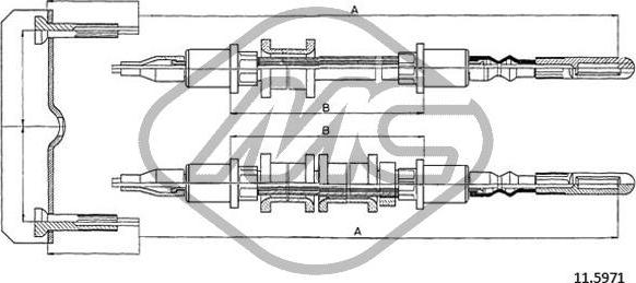 Metalcaucho 82497 - Тросик, cтояночный тормоз autosila-amz.com