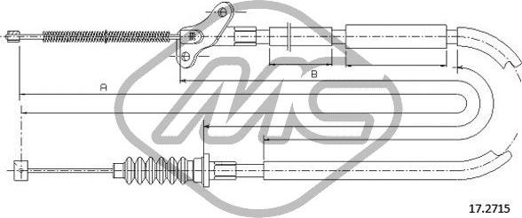 Metalcaucho 82019 - Тросик, cтояночный тормоз autosila-amz.com