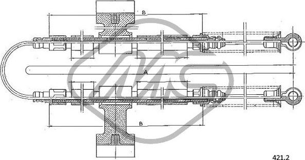 Metalcaucho 82086 - Тросик, cтояночный тормоз autosila-amz.com