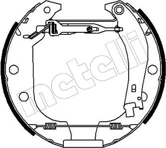 Metelli 51-0143 - Комплект барабанного тормоза на ось (предварительно собранный): колодки, пружины, упоры и т.п., колесные цилиндры autosila-amz.com