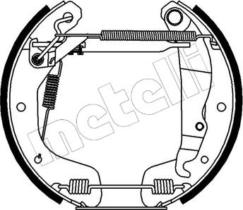 Metelli 51-0124 - Комплект барабанного тормоза на ось (предварительно собранный): колодки, пружины, упоры и т.п., колесные цилиндры autosila-amz.com