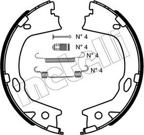 Metelli 53-0499K - Комплект тормозов, ручник, парковка autosila-amz.com