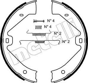 Metelli 53-0528K - Комплект тормозов, ручник, парковка autosila-amz.com