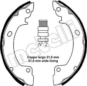 Metelli 53-0165 - Комплект тормозных колодок, барабанные autosila-amz.com