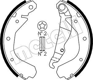 Metelli 53-0307 - Комплект тормозных колодок, барабанные autosila-amz.com