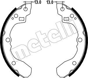 Metelli 53-0213 - Комплект тормозных колодок, барабанные autosila-amz.com
