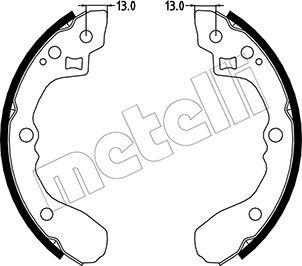 Metelli 53-0220 - Комплект тормозных колодок, барабанные autosila-amz.com