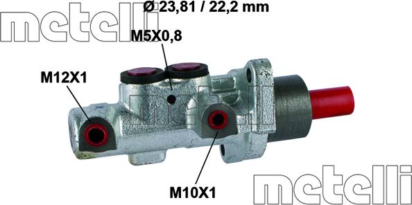 Metelli 05-0552 - Главный тормозной цилиндр autosila-amz.com