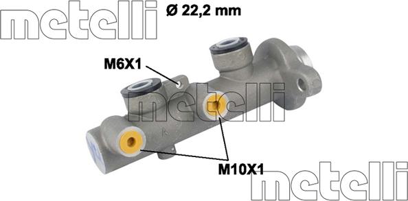 Metelli 05-0654 - Главный тормозной цилиндр autosila-amz.com