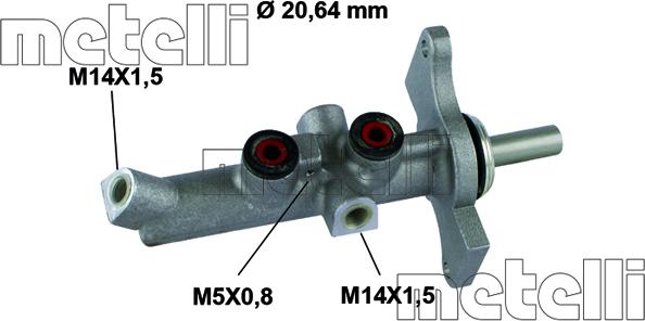 Metelli 05-0806 - Главный тормозной цилиндр autosila-amz.com