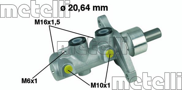 Metelli 05-0346 - Главный тормозной цилиндр autosila-amz.com