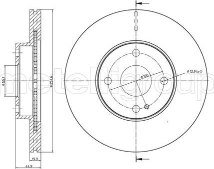 Metelli 23-0999 - Тормозной диск autosila-amz.com