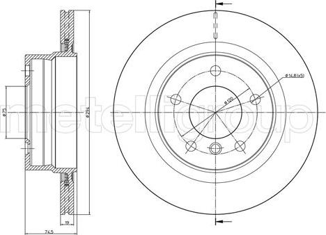 Metelli 23-0950C - Тормозной диск autosila-amz.com