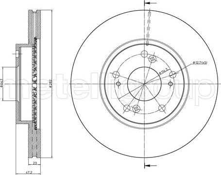 Metelli 23-0958C - Тормозной диск autosila-amz.com