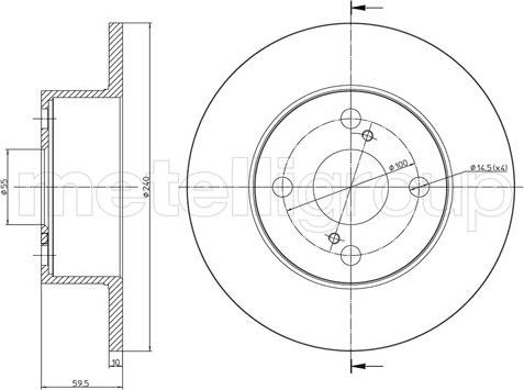 Metelli 23-0967 - Тормозной диск autosila-amz.com